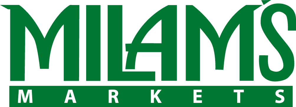 Green text logo reading MILAMS in large, bold letters with MARKETS written below in smaller white letters inside a green rectangle.